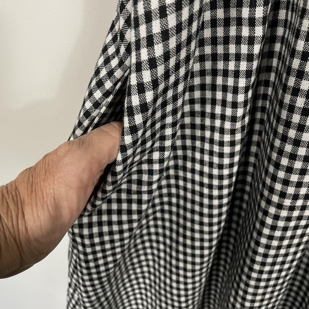 Pomander Place Tuckernuck Abigail Dress Womens M Black Gingham Babydoll Cottage - Picture 7 of 10